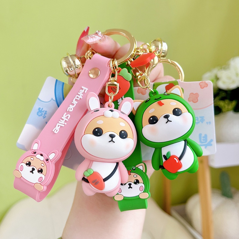 Genuine Cartoon Zodiac Rabbit Keychain Cute Shiba Inu Schoolbag Pendant ...