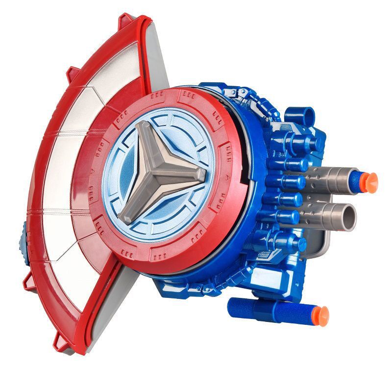 PIUMOJ Lanceur De Bouclier Captain, Bouclier Défensif And Bouclier Launcher Launcher De Heros Shield Souple Bullet Lanceur Amz B0