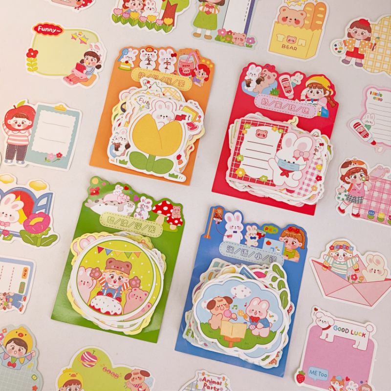 100 Sheets Non-Sticky Cute Cartoon Memo Pads Notes for Reminders ...
