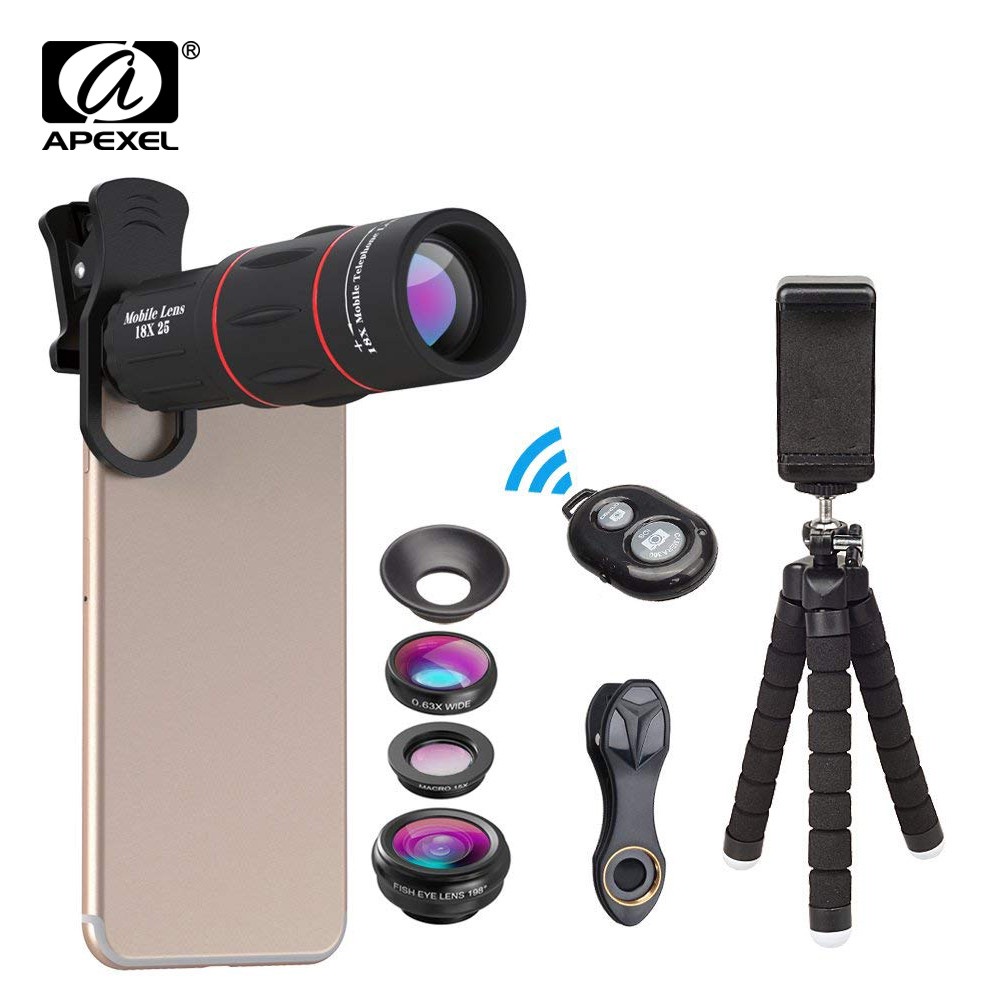 APEXEL 18X Telescope Zoom lens Monocular Mobile Phone camera Lens for all  smartphone for Camping hunting Sports and 2022 Qatar World Cup