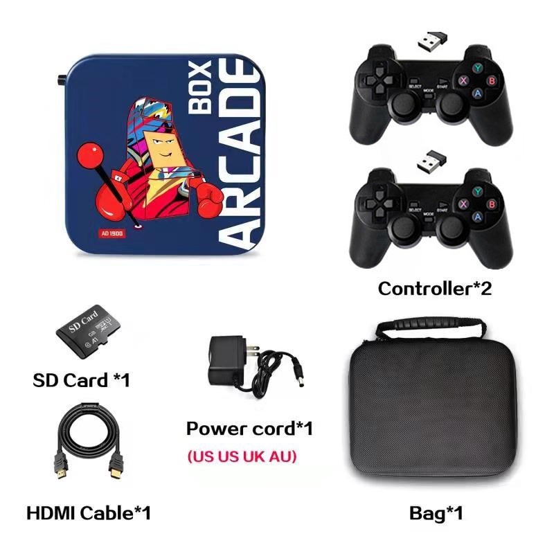 Arcade Box Retro 64GB 33000 Games Game Console - 2 Wireless Controllers ...
