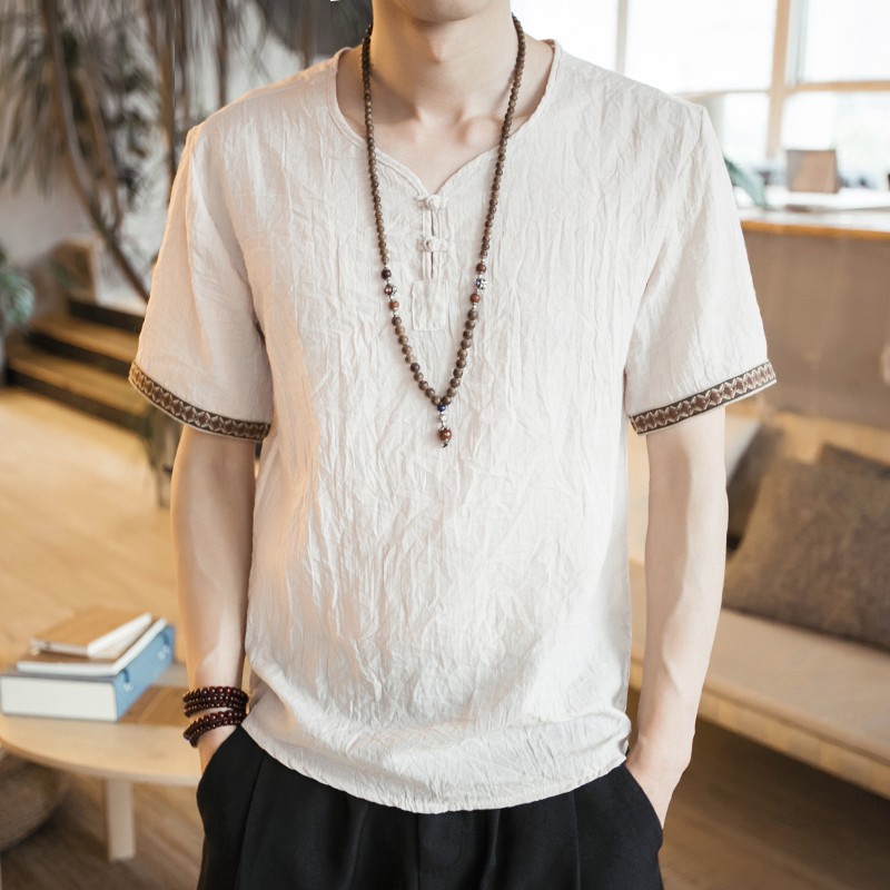 M-5XL Plus Size Summer Men's Shirts Plain Color Korean Fashion Men ...