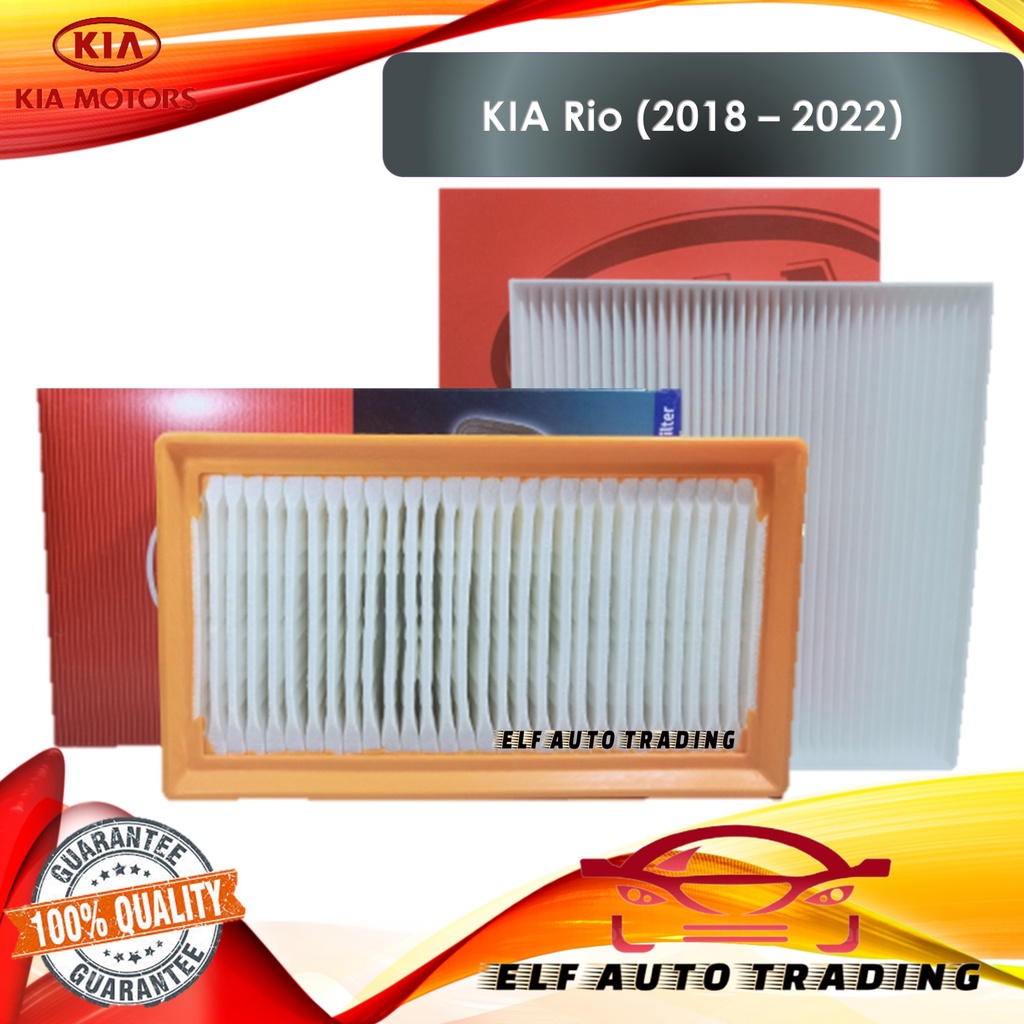 Combo Engine Air Filter and Cabin Filter for KIA Rio (2018 - 2022 ...