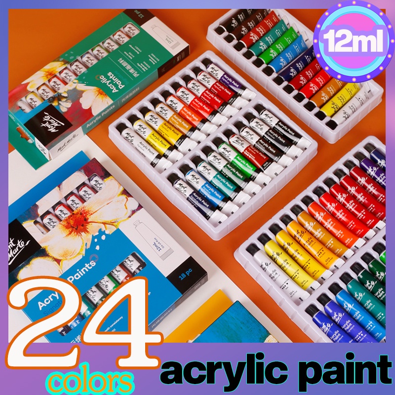 Acrylic Paint 24 Color Suit 12ml Watercolor Oil Painting Paint Art ...