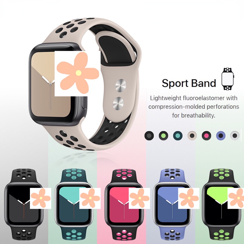 New Breathable Silicone Sports Band for Apple Watch 8 7 6 5 4 3 2 1