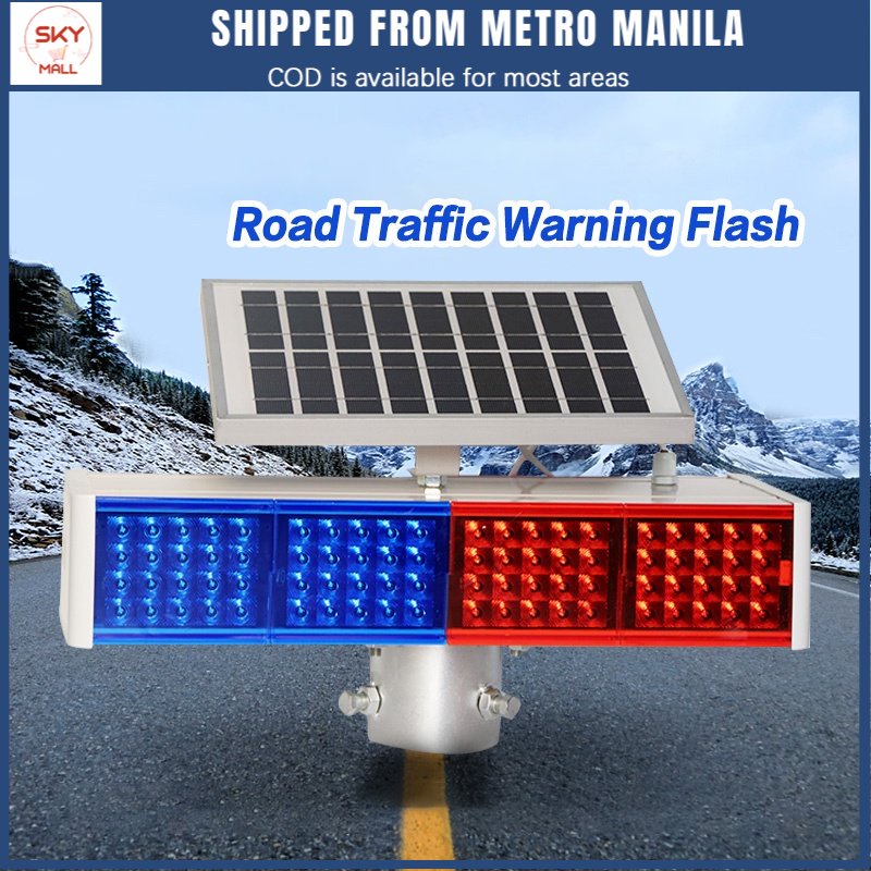 Solar Warning Strobe Lights Road Traffic Safety Flashing Lights 4 GIRDS