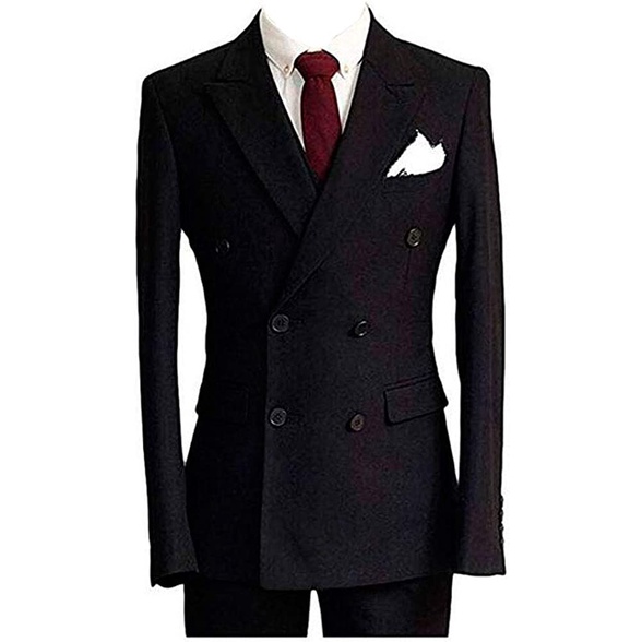 MEN'S DOUBLE BREASTED SUIT TUXEDO AMERICANA FORMAL BLAZER WEDDING COAT ...