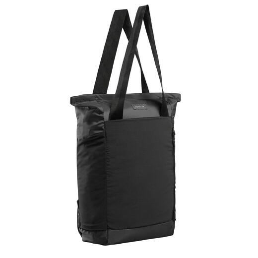 Decathlon Forclaz Compact 2in1 tote bag TRAVEL 15L black Shopee