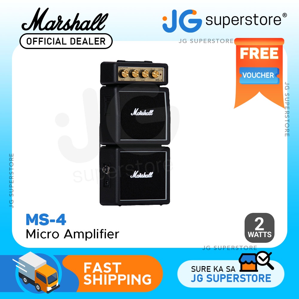 Marshall MS-4 1-watt Battery-powered Micro Stack Guitar Amplifier | JG ...