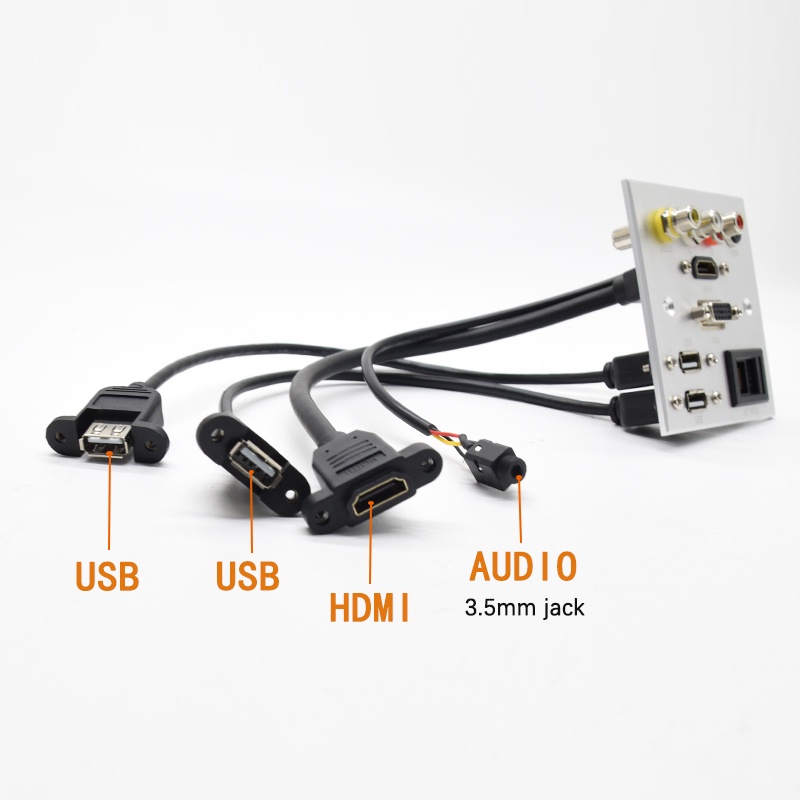 Aluminum alloy Welding free extension cord socket panel VIDEO L R AUDIO ...