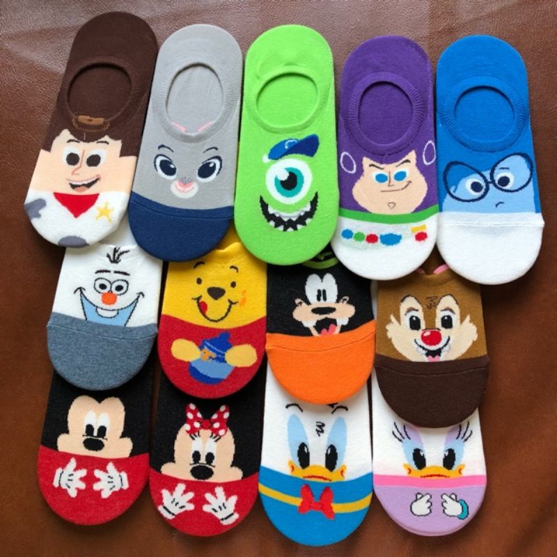 Mickey and Minnie Mouse Korean Foot Socks Iconic Sock Character Sadness ...