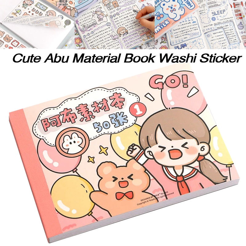 50 Sheets Sticker Cute Handbook Stickers For Notebook Set Combination ...