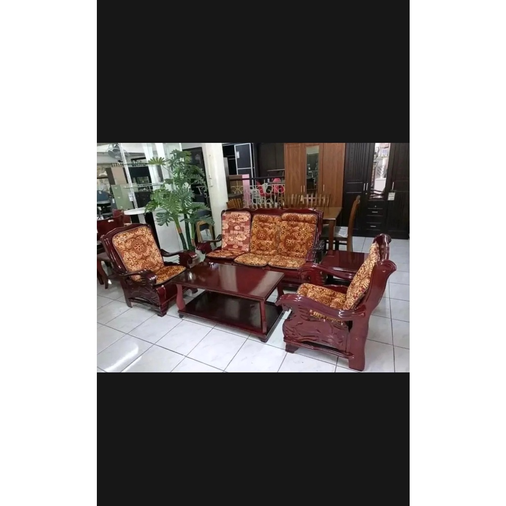 Check out sala set full set, with foam, with top glass center table,made in gmelina wood