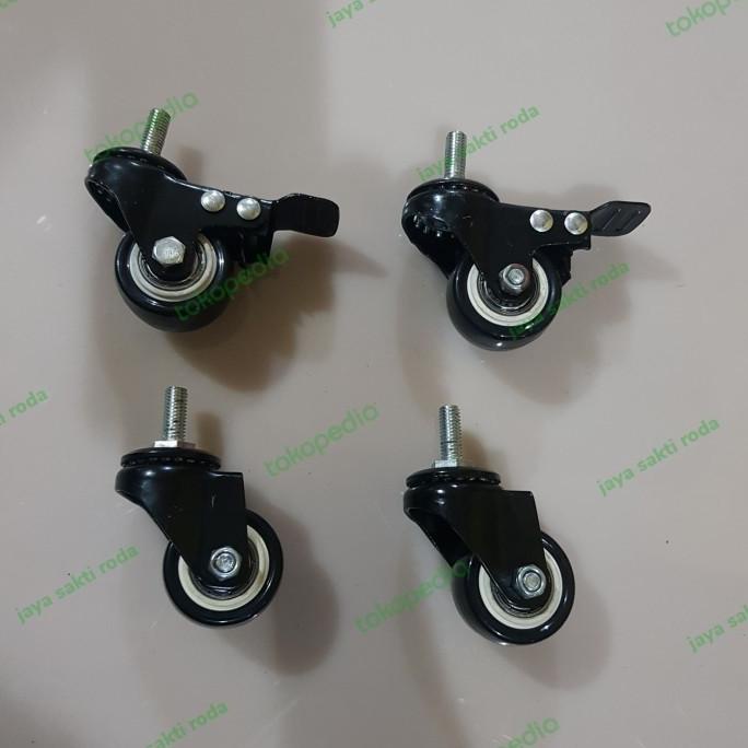Wardrobe Wheel/Srew Rack/Drat 1.5 Inch Pu Black (2 Brakes 2 Plain ...
