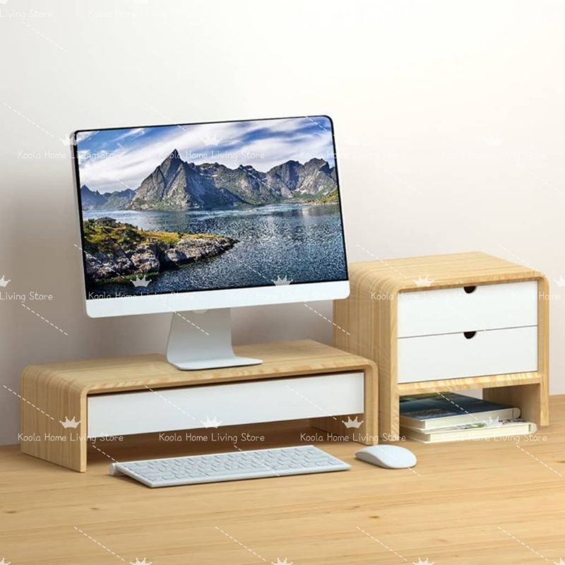 KOOLA Computer Monitor Stand Laptop Stand Desk Storage Combination ...