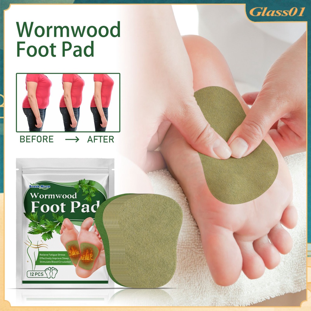 10/12Pcs Natural Herbal Foot Detoxification Patch Help Burn Fat Relieve ...