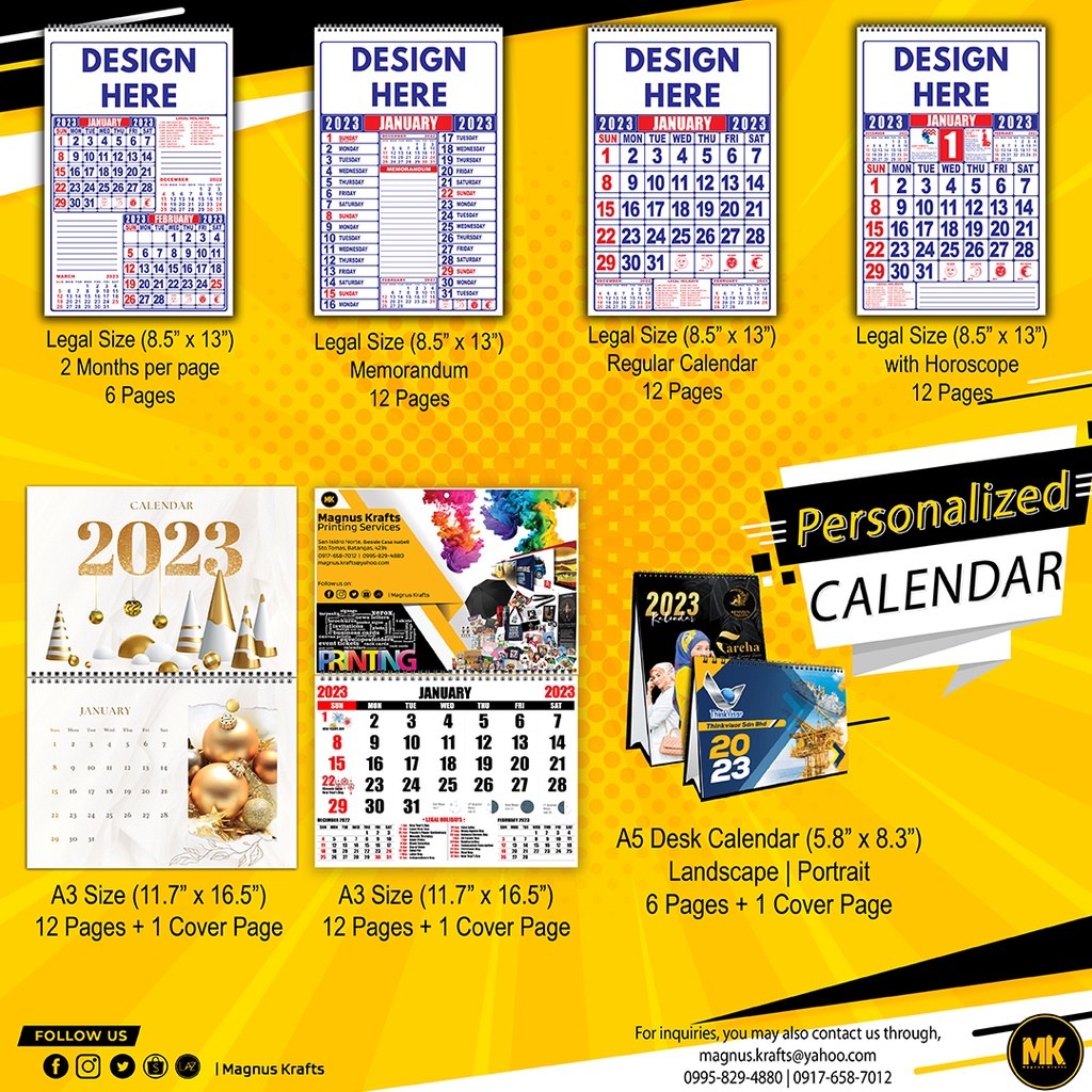 Personalized Customized 2024 Calendar Desk Calendar A3 Wall