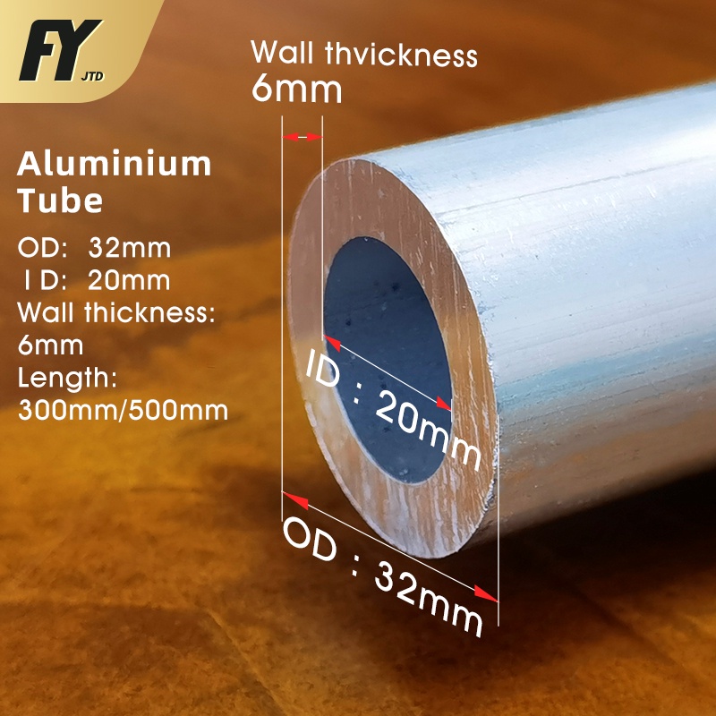 FUYI Aluminum tube OD 32mm ID 20mm alloy tube 32mm outer diameter 20mm