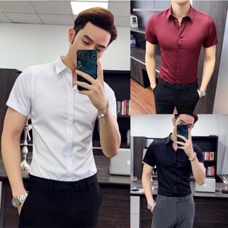 Plain short sleeve polo shirts for men black/white shirt Korean