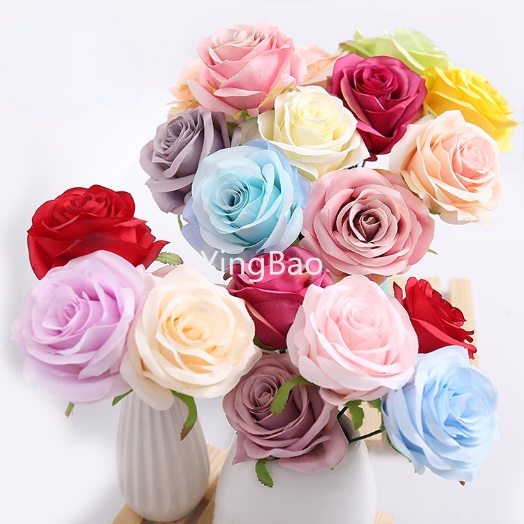 10pcs 10cm Rose Heads Artificial Silk Flowers for Valentine's Day