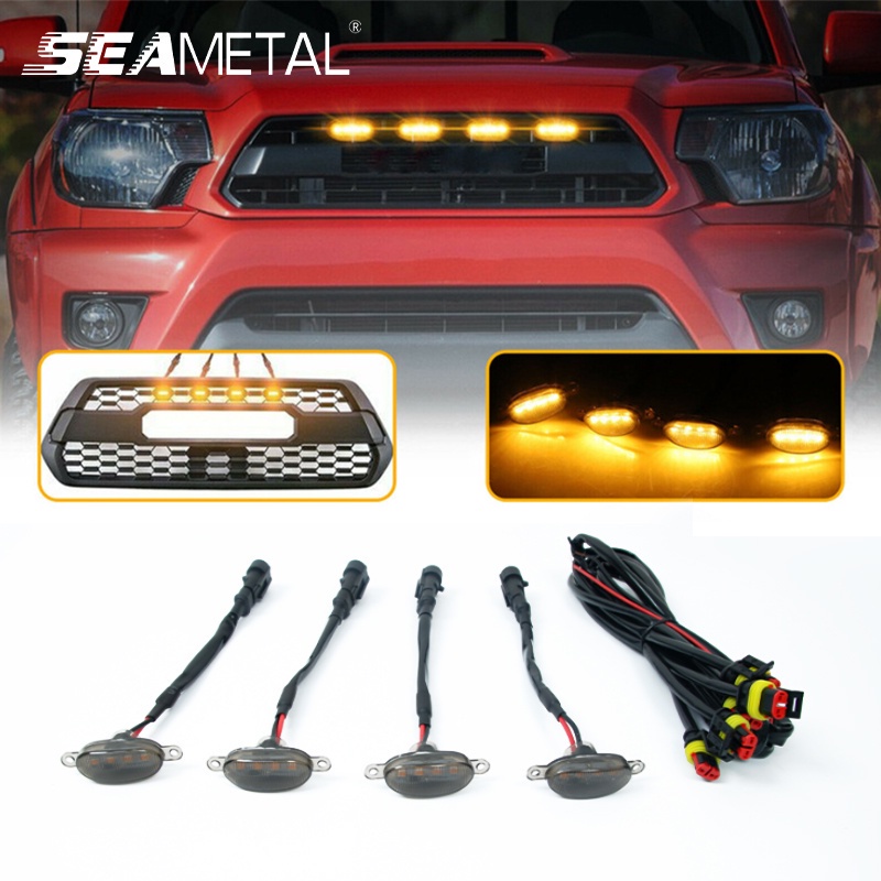 SEAMETAL Car Grille Light Driving Lamp DRL LED Front Grille Running Lights for Modify Offroad