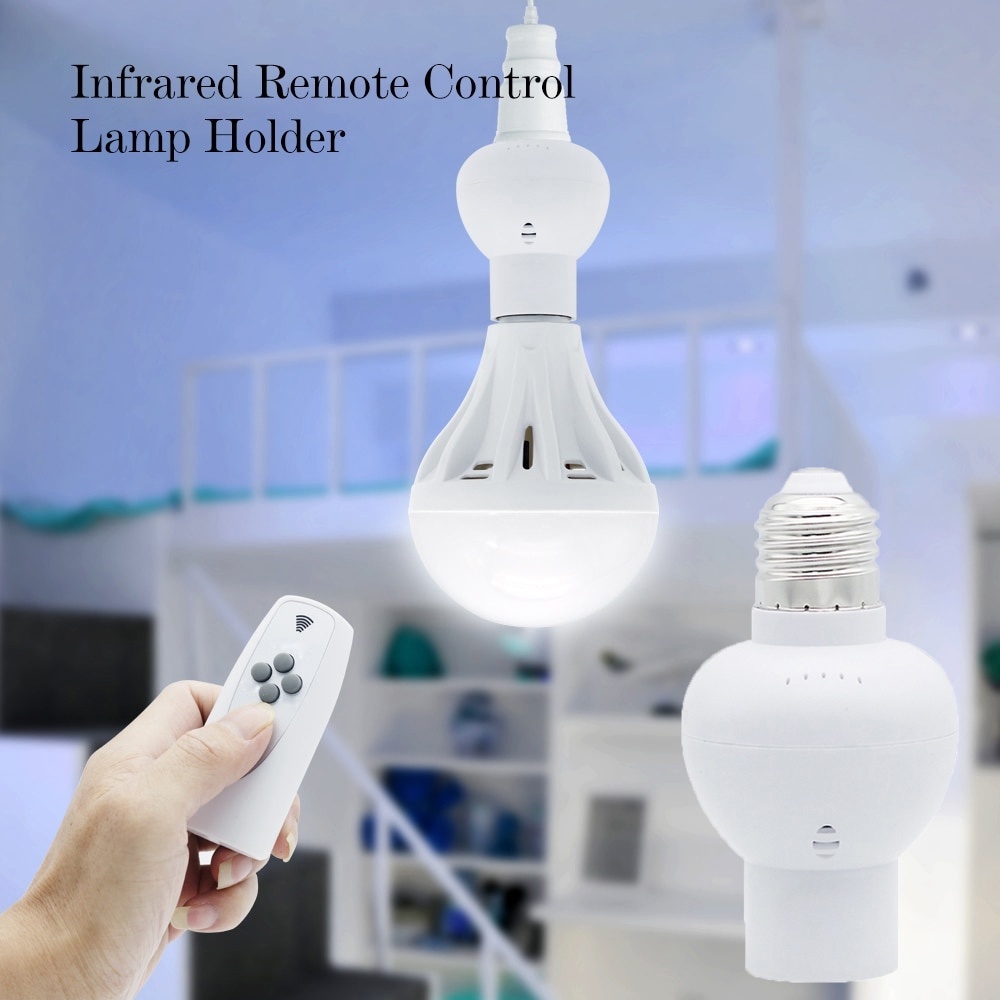 1 set Dimmable Wireless Remote Control Bulb Holder Socket On/Off Switch ...