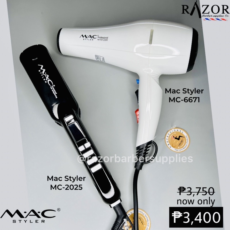 Mac Styler Salon Duo Set MC-2025 Hair Iron MC-6671 Hair Blower Salon ...