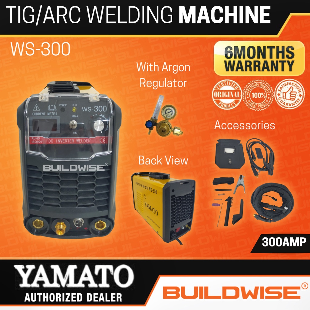 Yamato TIG/ARC Welding Machine 300Ampere with Argon Regulator WS300