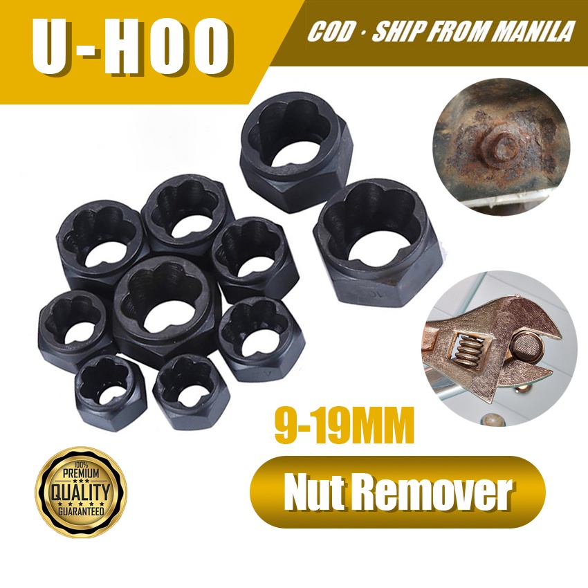 10Pcs/Set Metal Bolt Nut Remover Extractor Kit 919mm Damaged Rounded