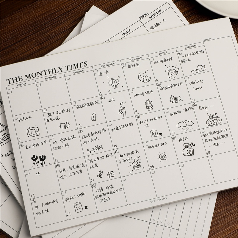 Calendar Planner Notepad weekly monthly To do List Planner notebook