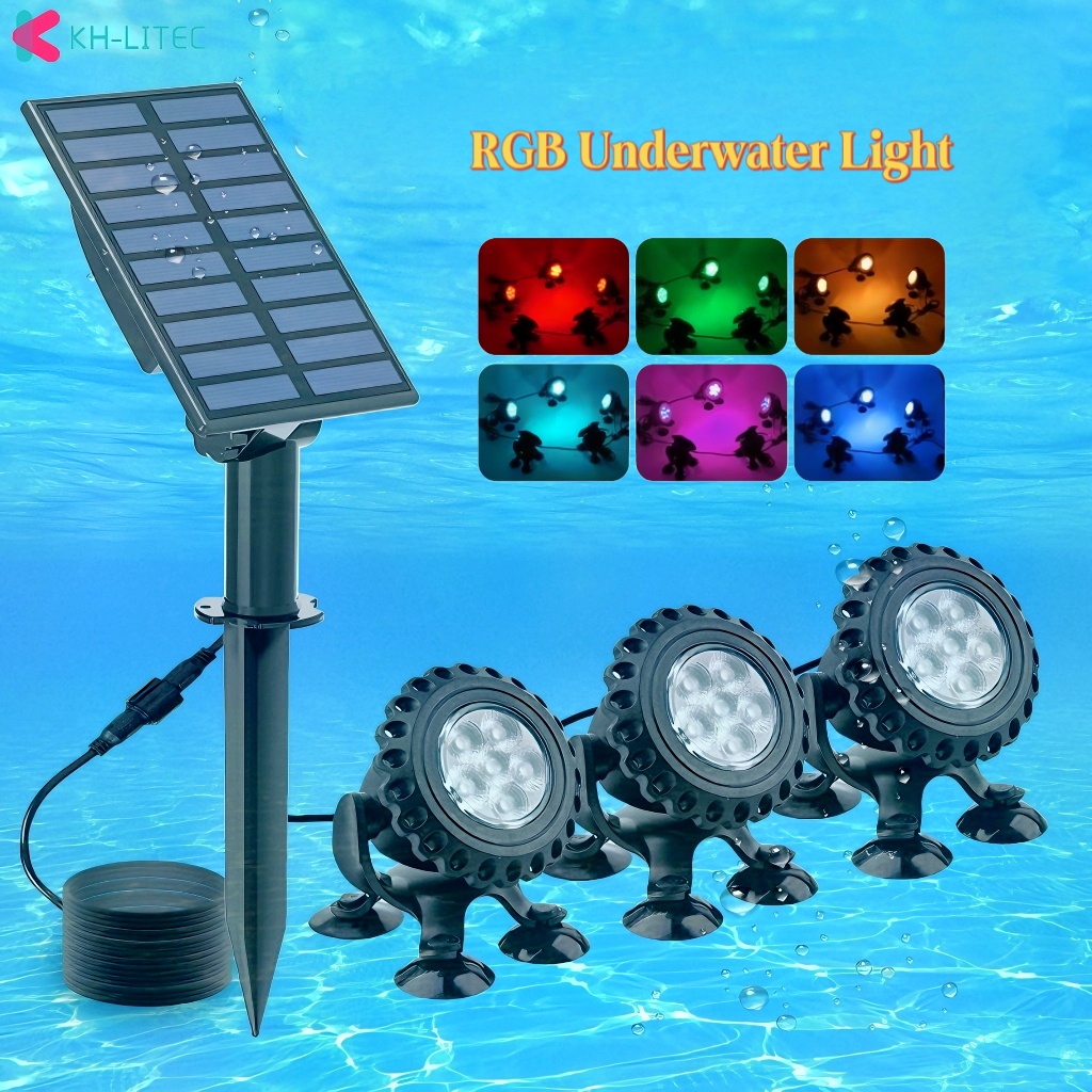 Solar Underwater Lights Fish Outdoor Spotlight Exterior Decor Full