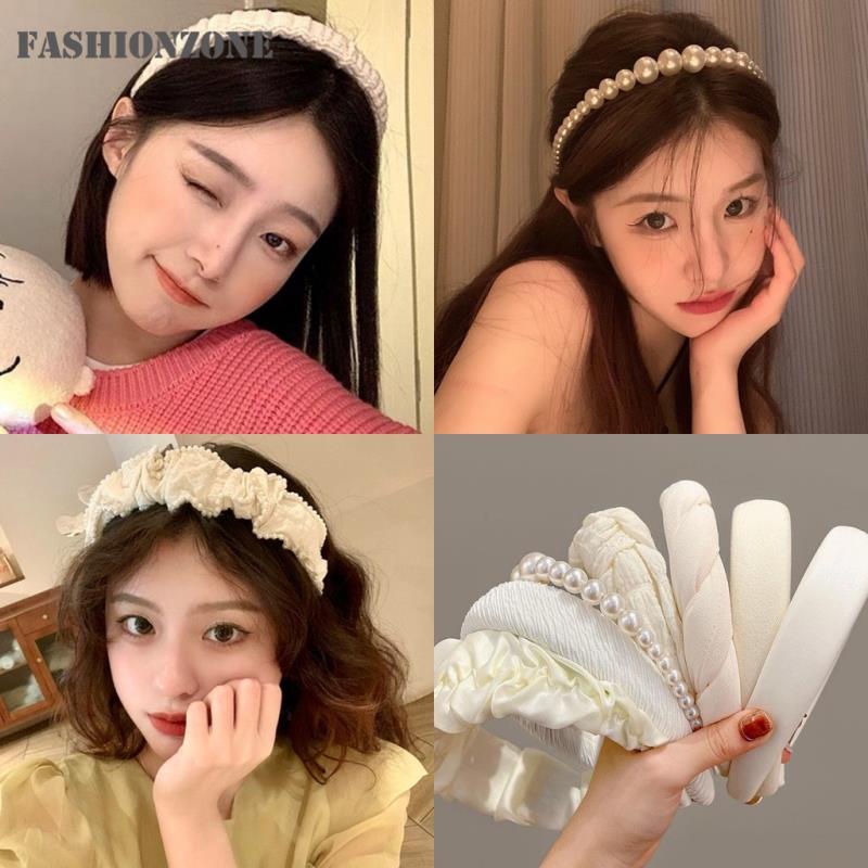 Korean Style Wide Brimmed Sponge White Headband Fashion Elegant Hair