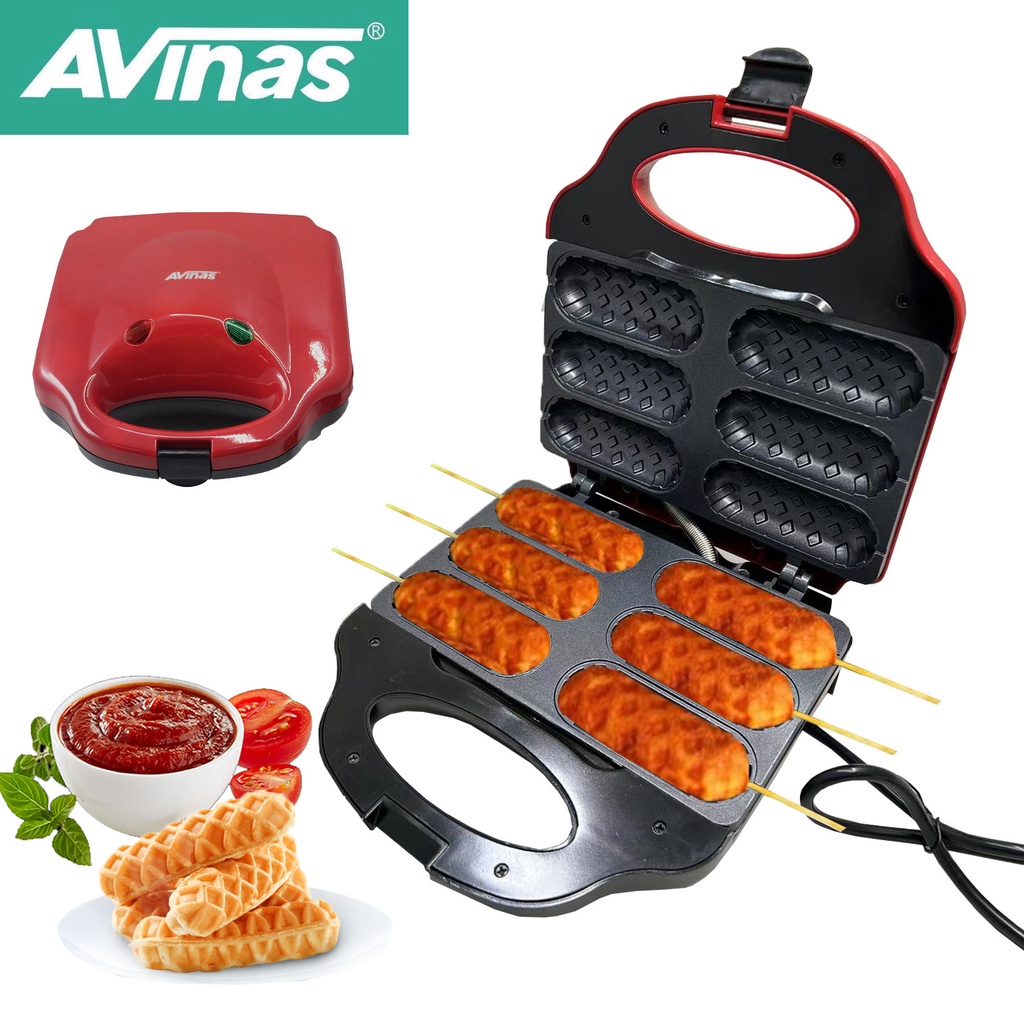 AVINAS AV306 Stainless Steel HOTDOG MAKER , Hotdog Waffle Maker Non Stick Surface Shopee