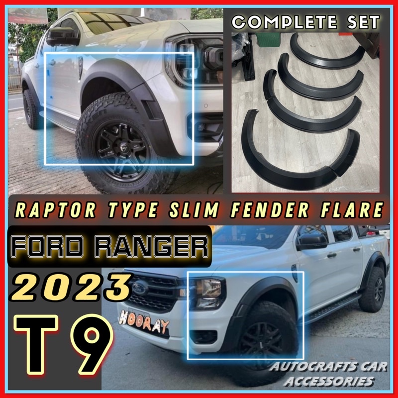 FORD RANGER 2023 2024 T9 SLIM FENDER FLARE RAPTOR TYPE (NEXT GENERATION