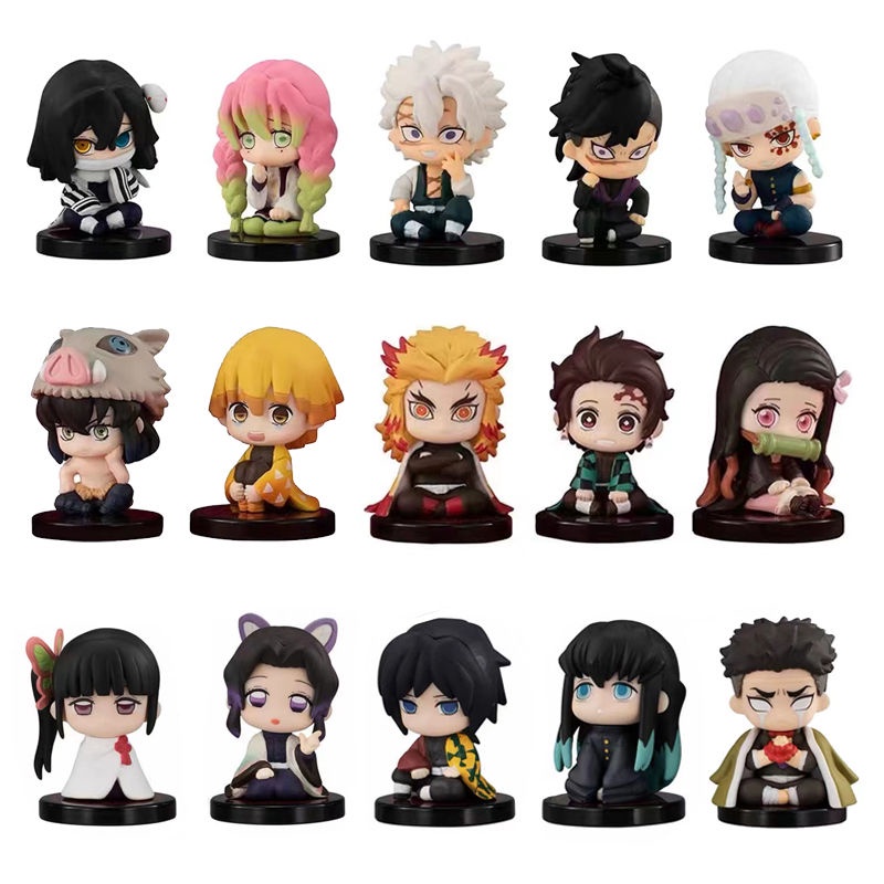 5cm 5PCS Demon Slayers it down Action Figure Tanjirou Nezuko Zenitsu ...