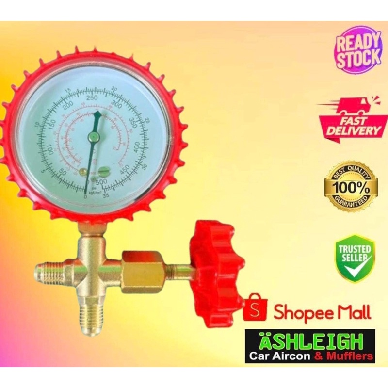Ashleigh Manifold Gauge SINGLE HIGH SIDE Aircon R22 R134a Discharge Car