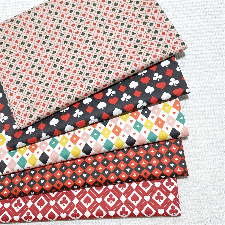 (New Arrival) Playing Card Style, Cotton Twill Fabric, Kain Cotton ...