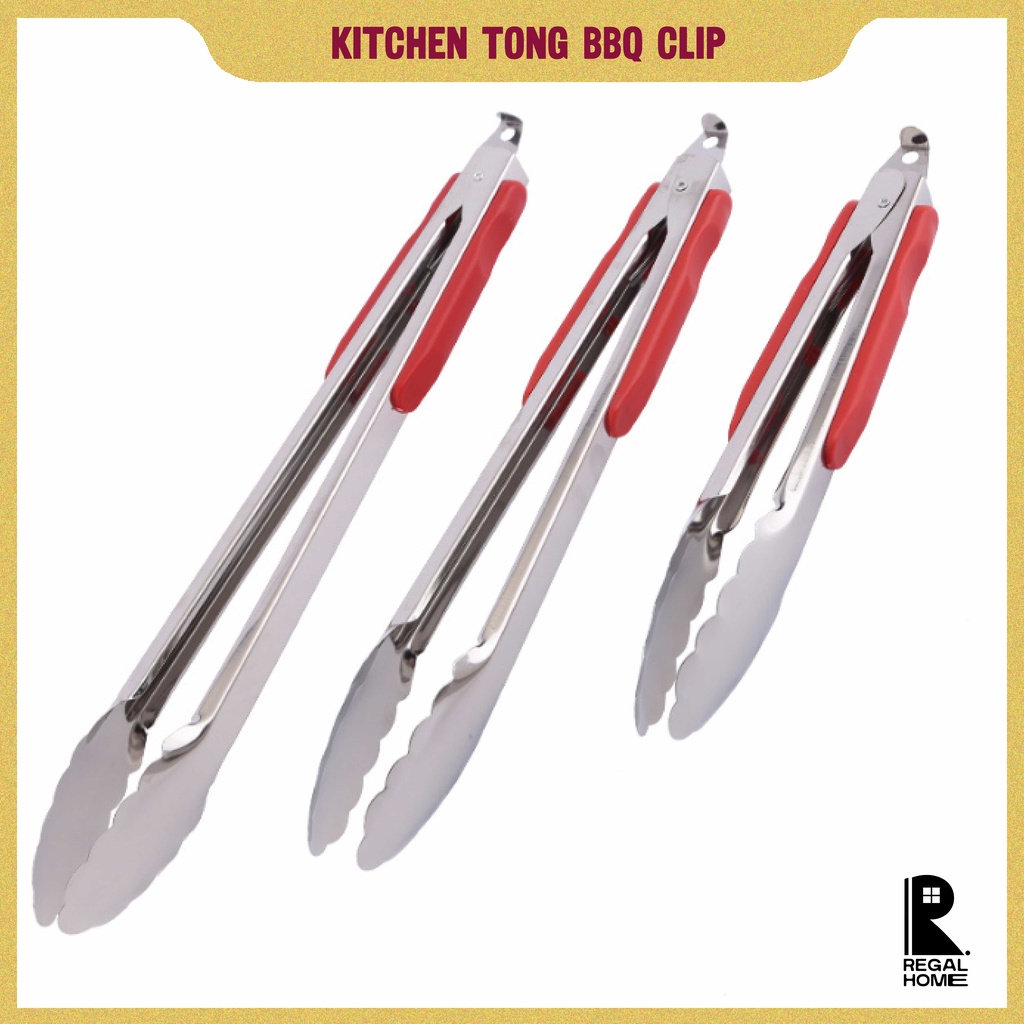 Stainless Steel Kitchen Tong BBQ Clip Salad Bread Food Clamp Barbecue ...