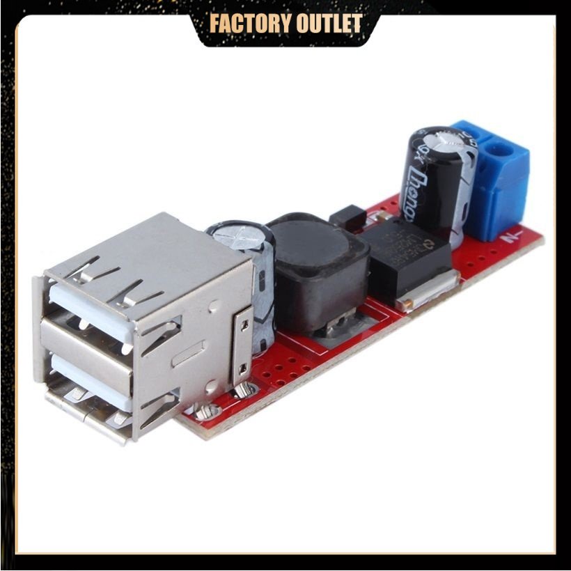 LM2596 DC-DC 6V-40V 12V To 5V 3A Dual Port USB Step-down Conversion