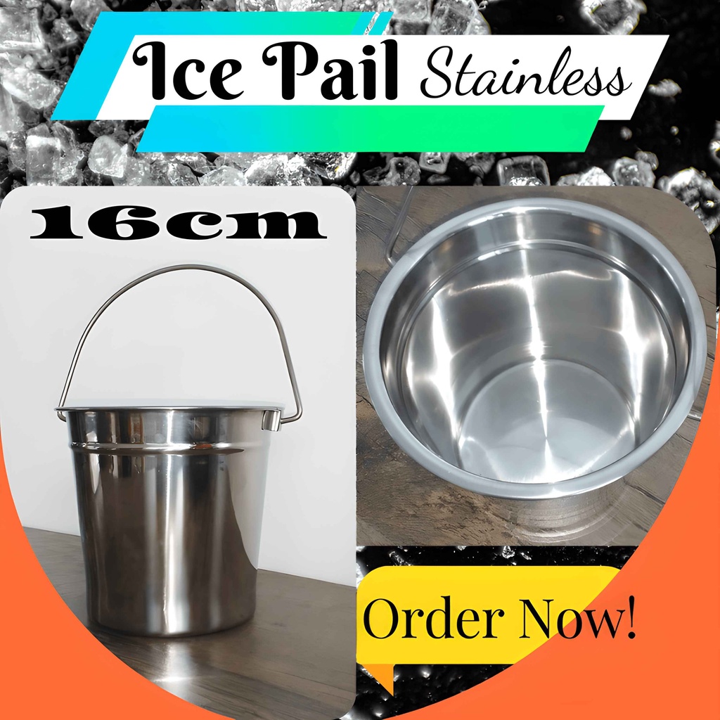 16cm Ice Pail/Bucket Stainless Steel Plain Shopee Philippines