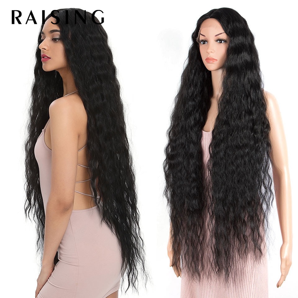 Raising Loose Wave Fake Hair Synthetic Wig For Black Women Blonde Brown ...