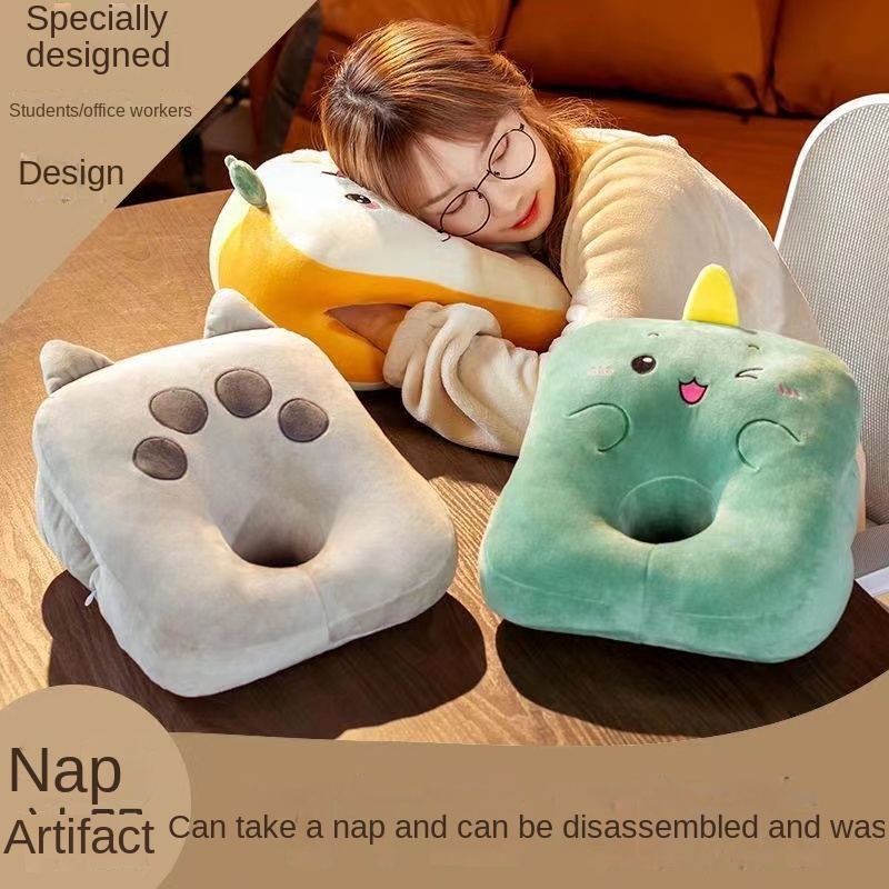 Office nap pillow nap pillow lunch break boy style female student lying