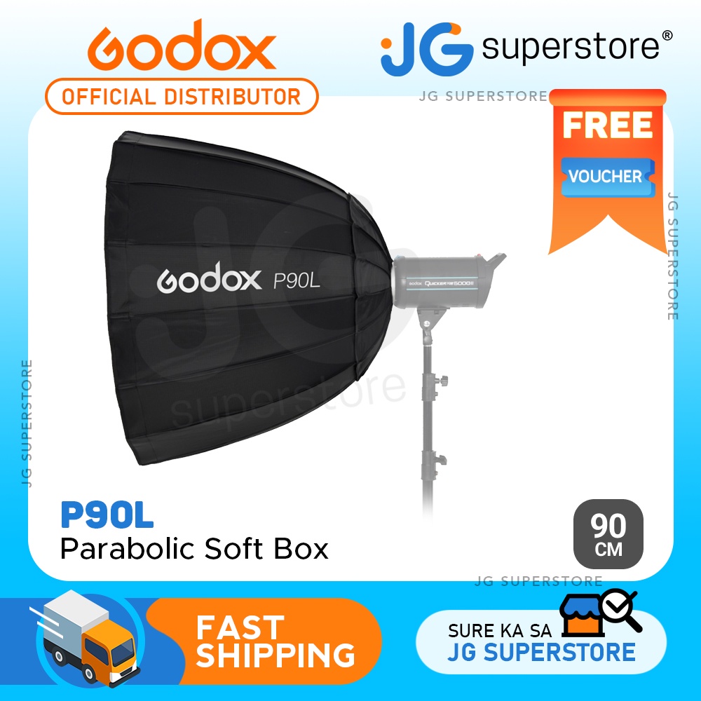 Godox P90L 90CM Deep Parabolic Bowens Mount Flash Speedlite Reflector ...