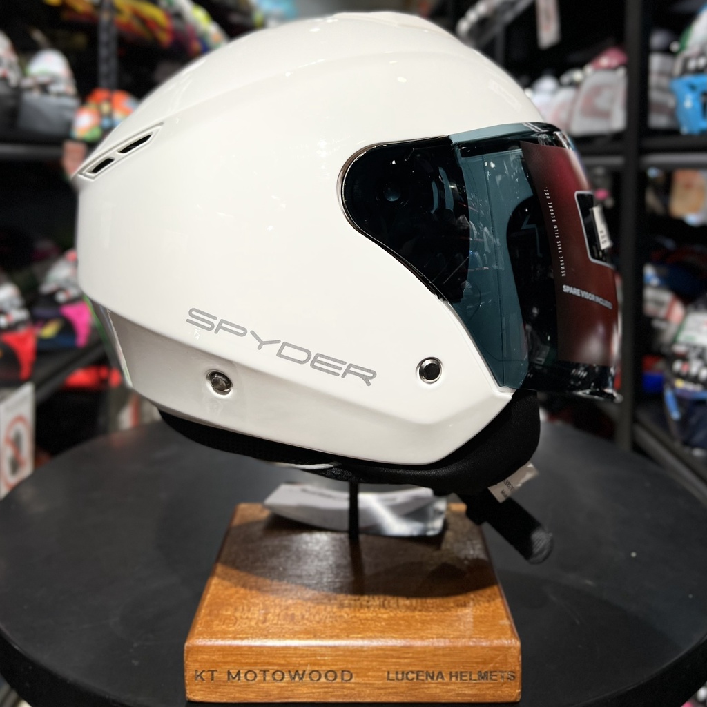 Spyder Helmet Zylon Half Face Dual Visor w/ Free Extra Clear Visor ...