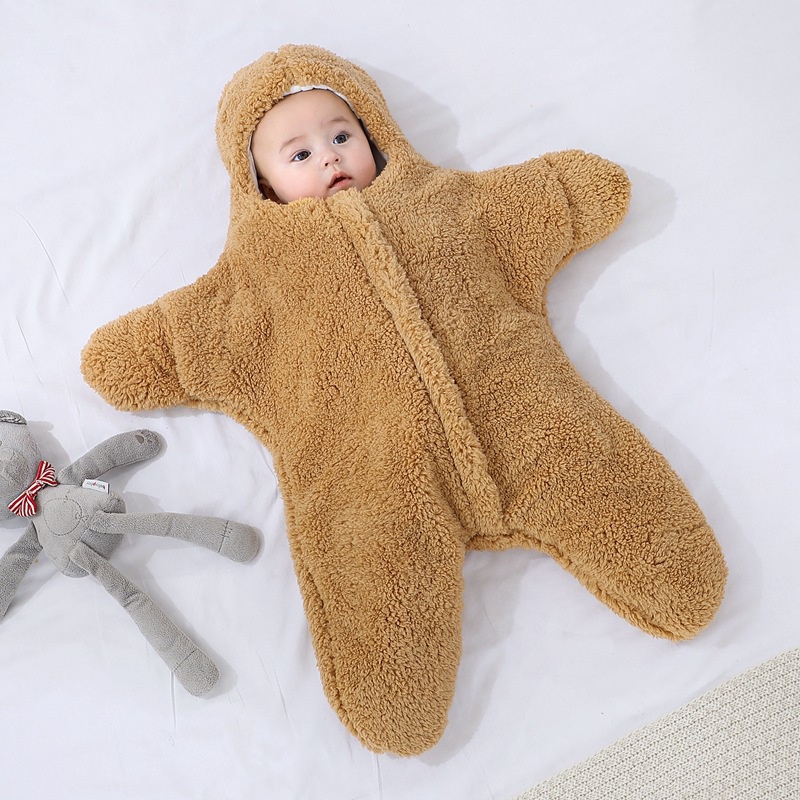 Baby Thickened Quilt Newborn Outing AntiShocking Lamb Fleece Swaddling