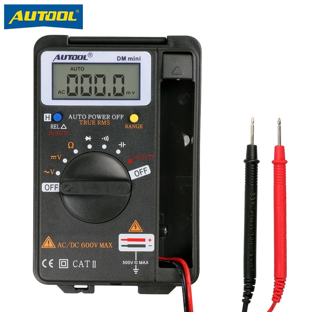 AUTOOL Handheld Pocket Mini Digital Multimeter Tester DMM Multitester Integrated Ammeter Auto