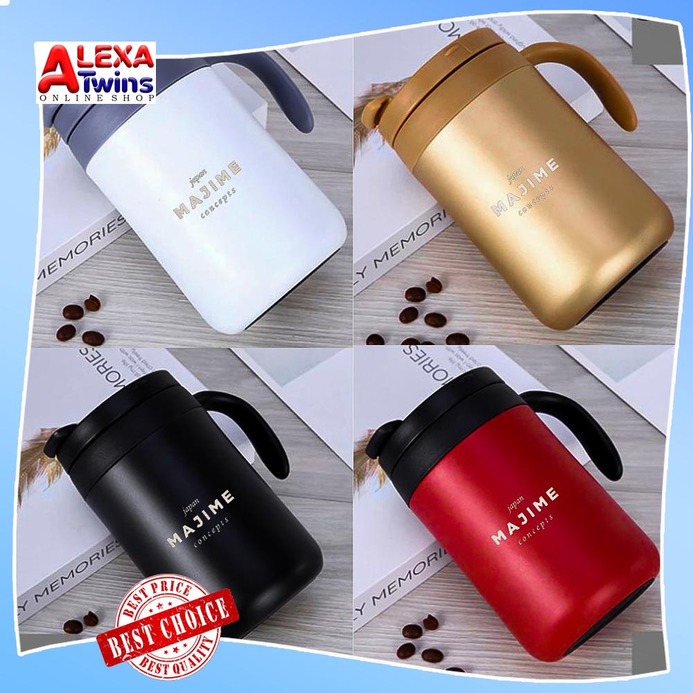 Alexa Double Stainless Steel Thermal Coffee Mugs W Handle Thermos Flask ...