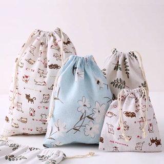 White Cotton Lingerie Drawstring Bag For Sale