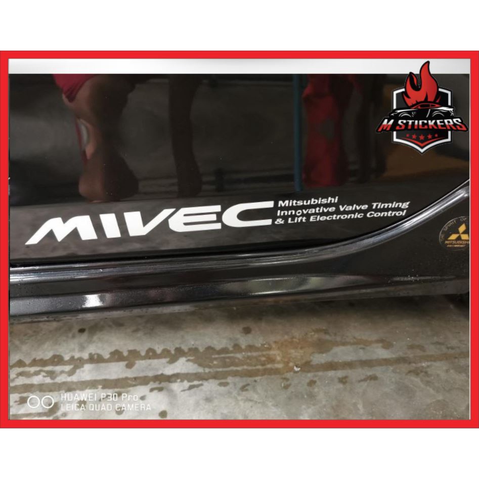 MIVEC MITSUBISHI CAR SIDE DOOR STICKER INNOVATIVE VALVE TIMING & LIFT ...