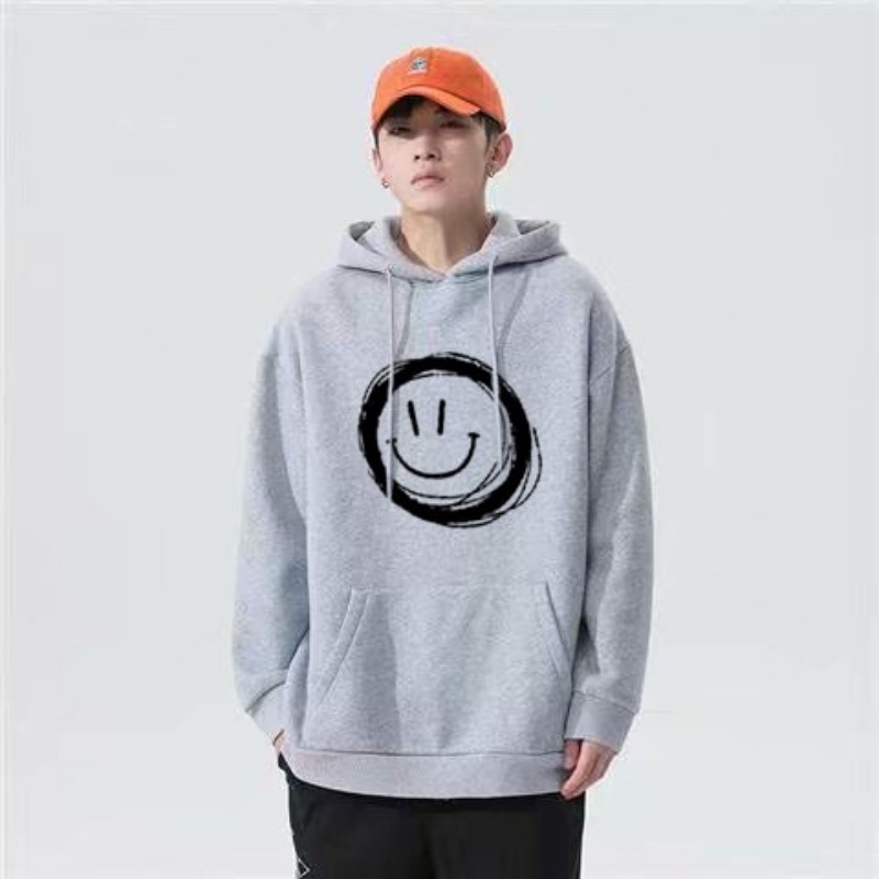 ☆CPEIC☆【M-8XL】Plus Size Hoodie with Smiley Face Print Pattern Korean ...